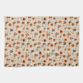 Dackeln im Halloween-Kostümmuster Geschirrtuch (Horizontal)