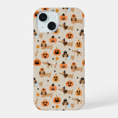 Dackeln im Halloween-Kostümmuster iPhone 15 Hülle (Rückseite)
