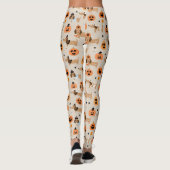 Dackeln im Halloween-Kostümmuster Leggings (Rückseite)
