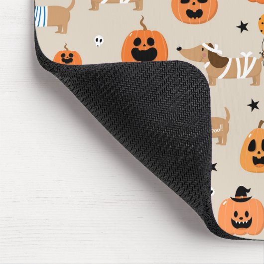 Dackeln im Halloween-Kostümmuster Mousepad (Ecke)
