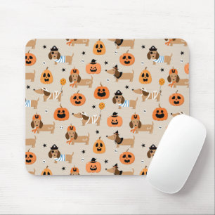 Dackeln im Halloween-Kostümmuster Mousepad