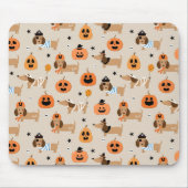 Dackeln im Halloween-Kostümmuster Mousepad (Vorne)