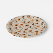 Dackeln im Halloween-Kostümmuster Pappteller (Schrägansicht)