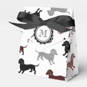 Dackeln im Niedlichen Muster von Damask Geschenkschachtel (Vorderseite)