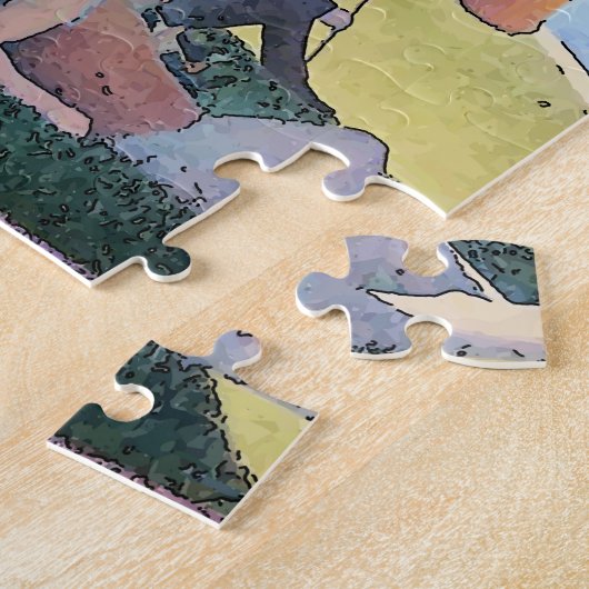 Dackeln im Picnic Matisse-Stil Puzzle (Seite)