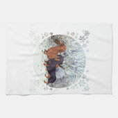 Dackeln im Schnee Geschirrtuch (Horizontal)