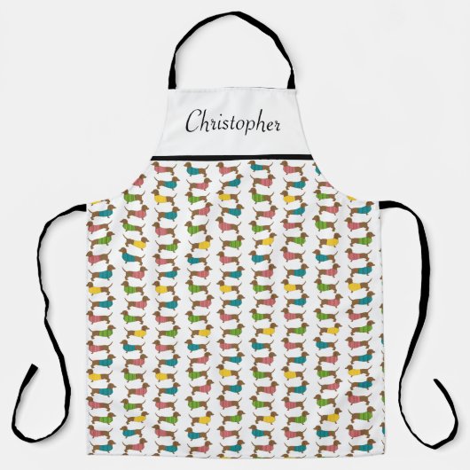 Dackeln im Sweaters-Muster Schürze (Vorderseite)