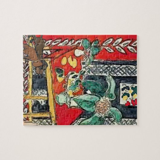 Dackeln im Table Matisse-Stil Puzzle (Horizontal)