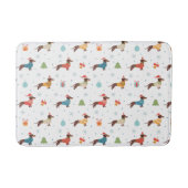 Dackeln im Weihnachtssüßmuster Badematte (Vorderseite)