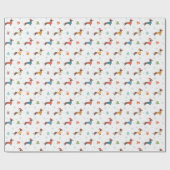 Dackeln im Weihnachtssüßmuster Geschenkpapier (Flach)