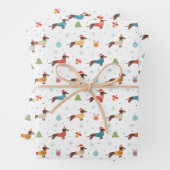 Dackeln im Weihnachtssüßmuster Geschenkpapier Set (Beispiel)