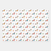 Dackeln im Weihnachtssüßmuster Geschenkpapier Set (Vorderseite)