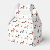 Dackeln im Weihnachtssüßmuster Geschenkschachtel (Rückseite)