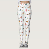 Dackeln im Weihnachtssüßmuster Leggings (Vorderseite)