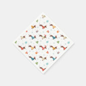 Dackeln im Weihnachtssüßmuster Serviette (Ecke)