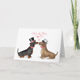 Dackeln in Liebe Hochzeitkarte (Junge/Junge) Karte