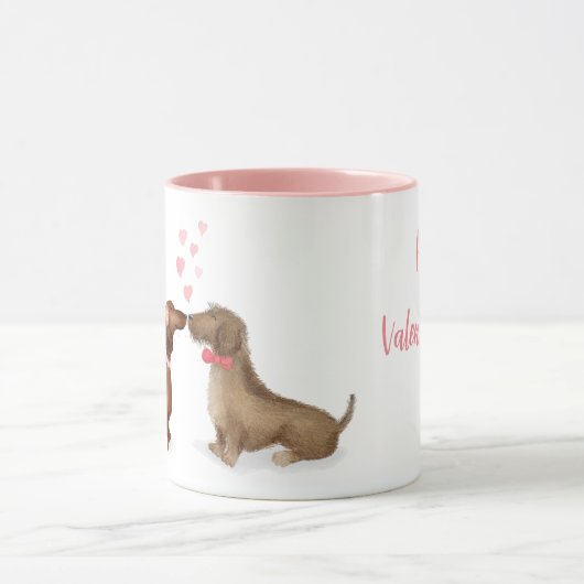 Dackeln in Liebe personalisierter Schlamm (Mädchen Tasse (Zentrum)