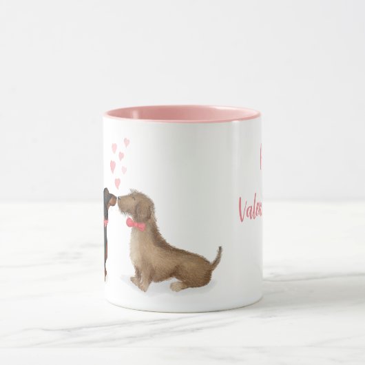 Dackeln in Liebe personalisierter Schlamm (zwei Ju Tasse (Zentrum)