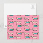 Dackeln in rosa Liebe Postkarte (Vorne/Hinten)