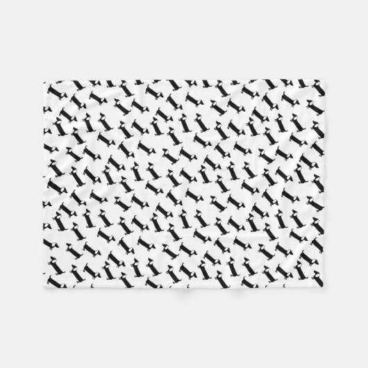 Dackeln in Schwarzweiss Fleecedecke (Vorderseite (Horizontal))