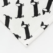 Dackeln in Schwarzweiss Fleecedecke (Ecke)