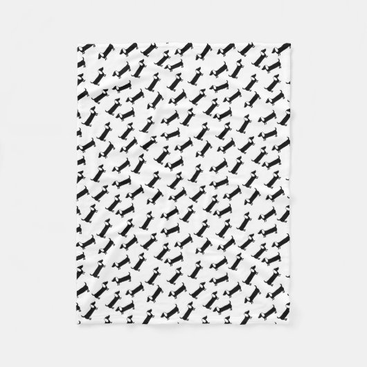 Dackeln in Schwarzweiss Fleecedecke (Vorderseite)