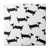 Dackeln in Schwarzweiss Fliese (Vorderseite)