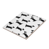 Dackeln in Schwarzweiss Fliese (Seite)