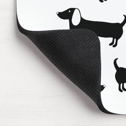 Dackeln in Schwarzweiss Mousepad (Ecke)