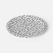 Dackeln in Schwarzweiss Pappteller (Schrägansicht)