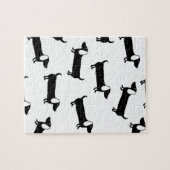 Dackeln in Schwarzweiss Puzzle (Horizontal)