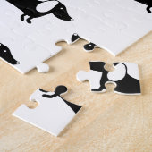 Dackeln in Schwarzweiss Puzzle (Seite)