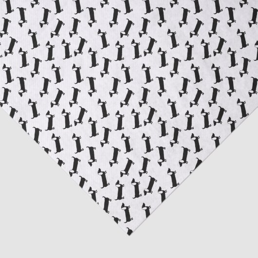 Dackeln in Schwarzweiss Seidenpapier (Ausschnitt)