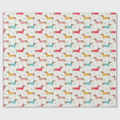 Dackeln in Sweaters Holiday Pattern Geschenkpapier (Flach)