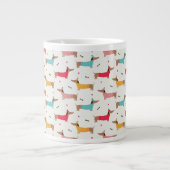 Dackeln in Sweaters Holiday Pattern Jumbo-Tasse (Vorderseite)