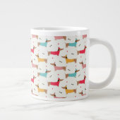 Dackeln in Sweaters Holiday Pattern Jumbo-Tasse (Rechts)