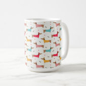 Dackeln in Sweaters Holiday Pattern Kaffeetasse (VorderseiteRechts)