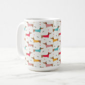Dackeln in Sweaters Holiday Pattern Kaffeetasse (Vorderseite Links)