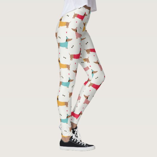 Dackeln in Sweaters Holiday Pattern Leggings (Rechts)