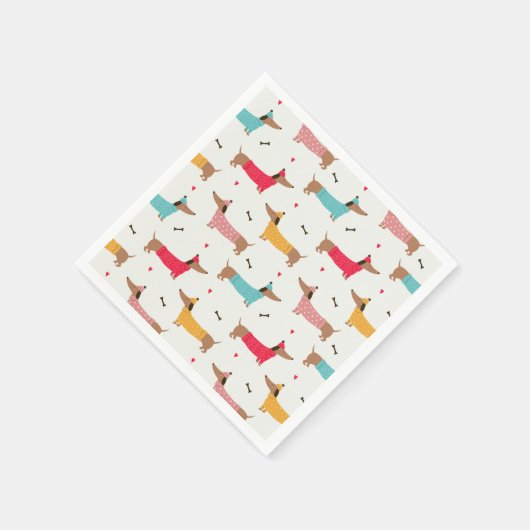 Dackeln in Sweaters Holiday Pattern Serviette (Ecke)