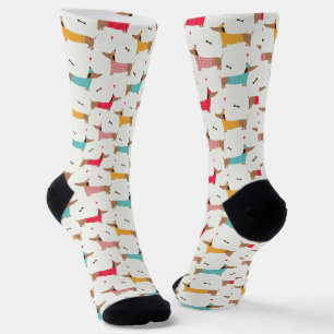 Dackeln in Sweaters Holiday Pattern Socken