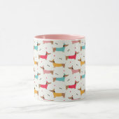 Dackeln in Sweaters Holiday Pattern Tasse (Zentrum)