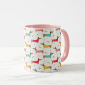 Dackeln in Sweaters Holiday Pattern Tasse (VorderseiteRechts)