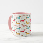 Dackeln in Sweaters Holiday Pattern Tasse (Vorderseite Links)