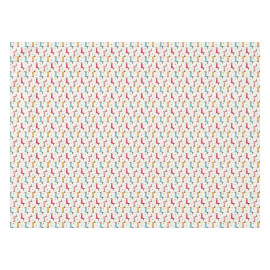 Dackeln in Sweaters Holiday Pattern Tischdecke (Vorderseite (Horizontal))