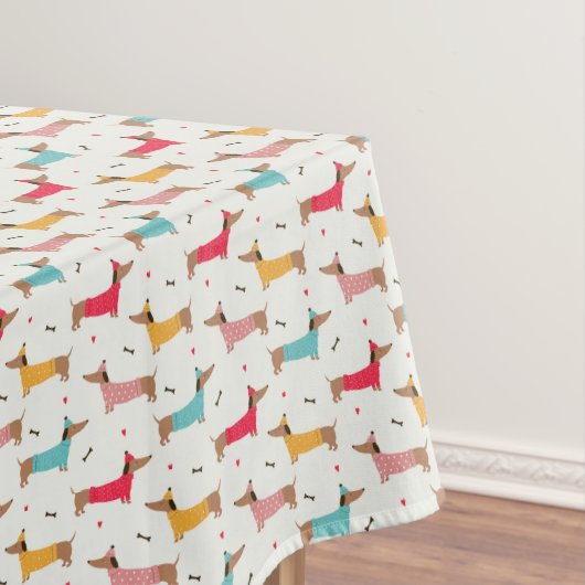 Dackeln in Sweaters Holiday Pattern Tischdecke (Beispiel)