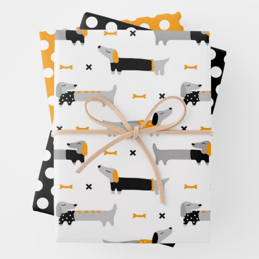 Dackeln in Sweaters Wrapping Paper Set Geschenkpapier Set (Beispiel)