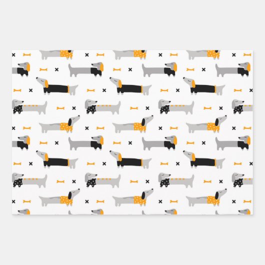Dackeln in Sweaters Wrapping Paper Set Geschenkpapier Set (Vorderseite)