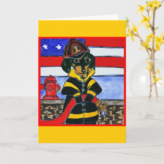 Dackeln Karte (Gelbe Blume)