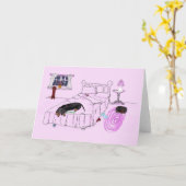 Dackeln Karte (Gelbe Blume)